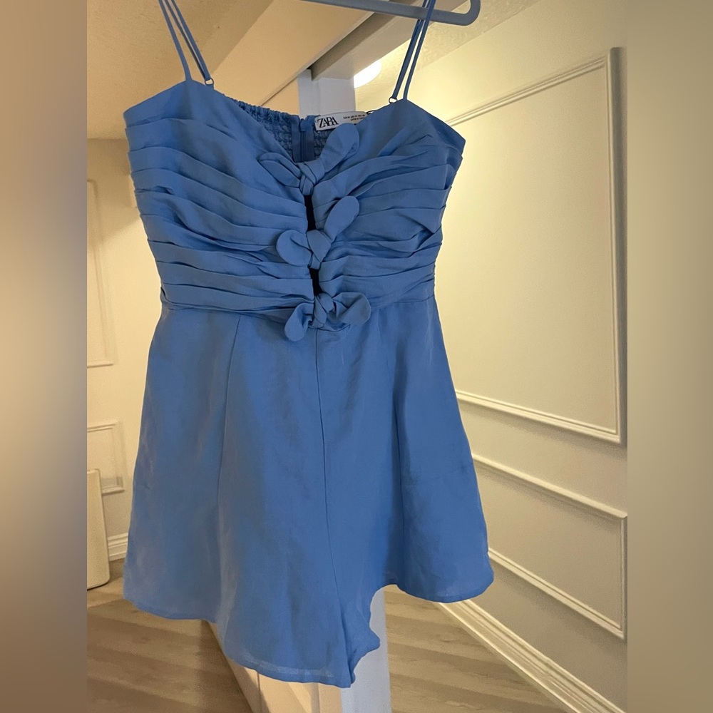 Zara Blue Mini Romper - size M - NWT